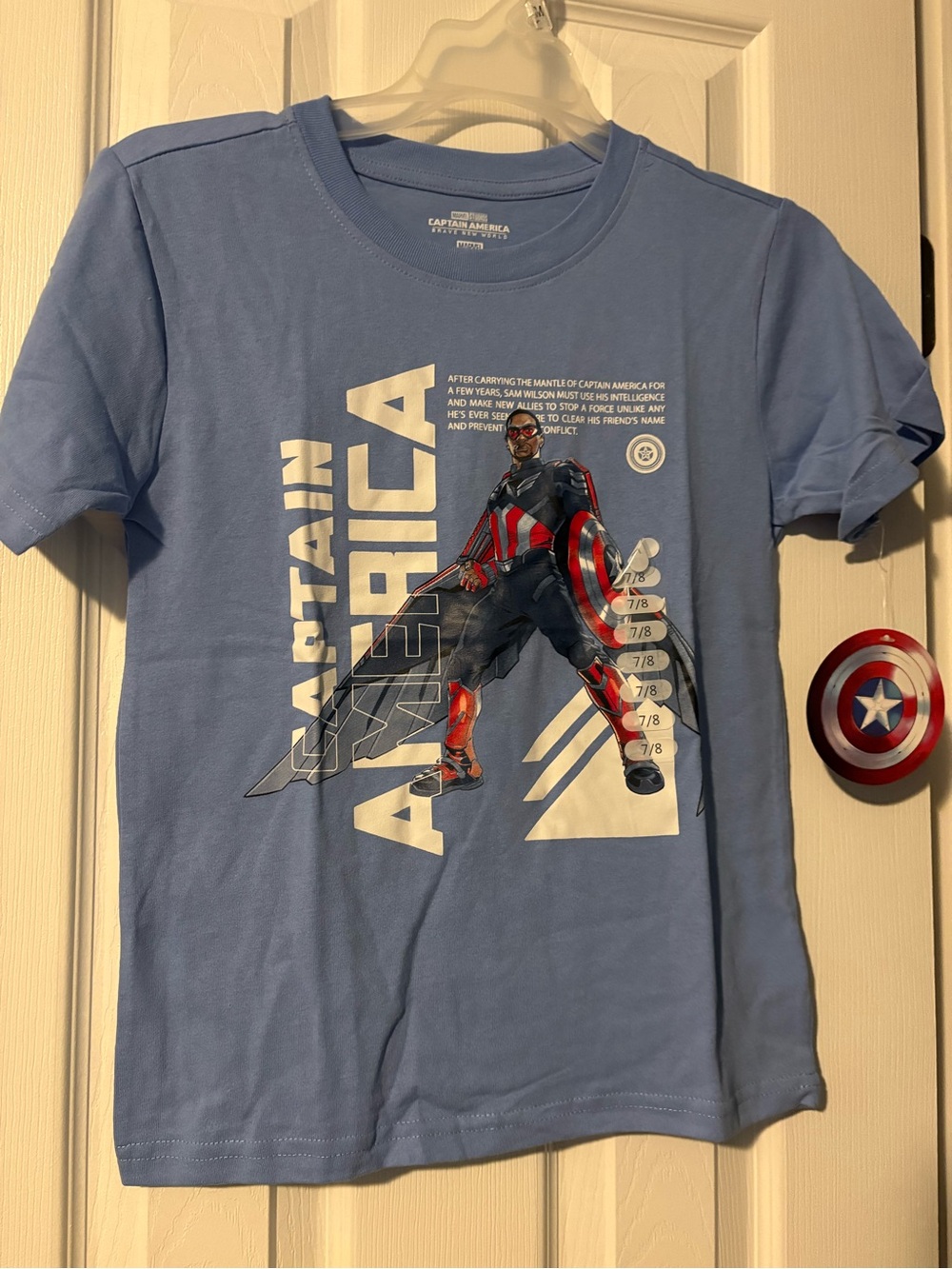 Marvel Blue Captain America Graphic Tee with Red & Navy Accents